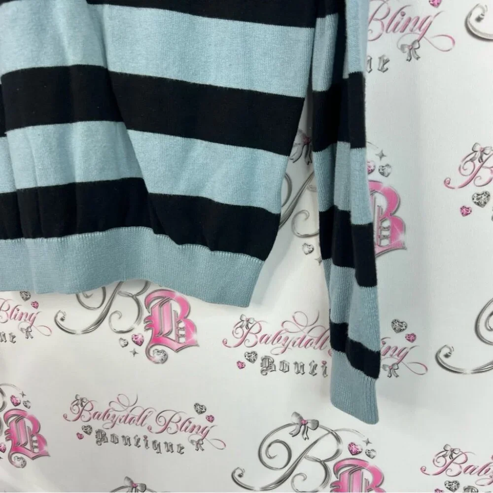 Lacoste V-Neck Sweater striped stripes long sleeve preppy stretchy logo